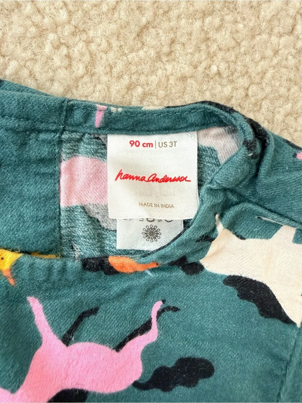 Hanna Andersson Print Flannel Dress with Multicolor Ponies